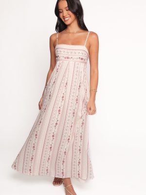 Amaris Maxi Dress - Ivory Mauve Floral