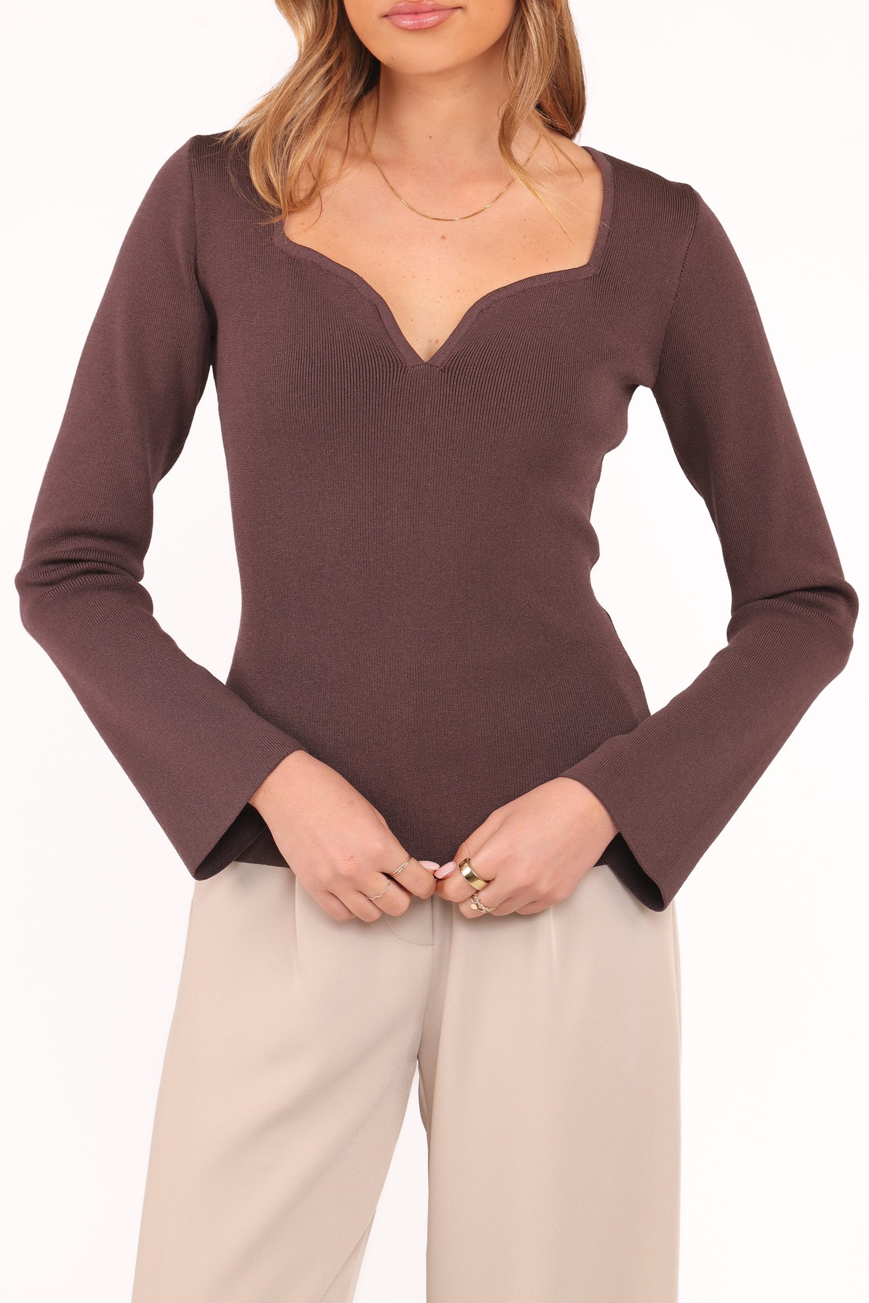 Trinity Long Sleeve Top - Chocolate Brown - Image 3