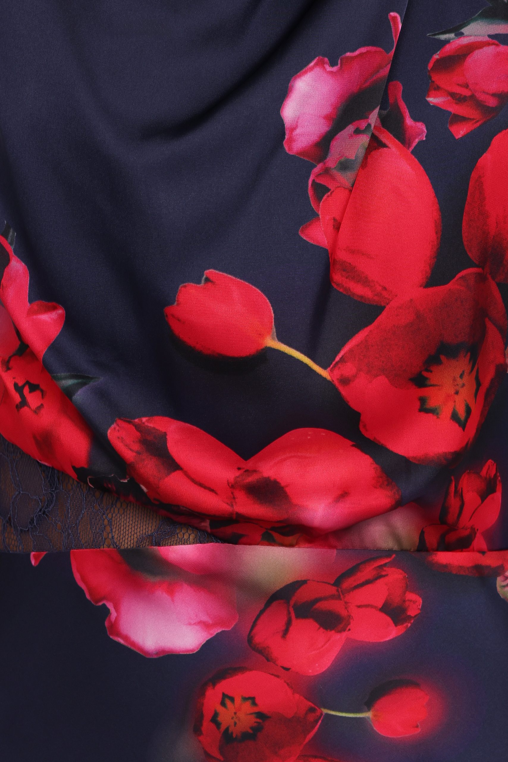 Anabelle Halter Neck Lace Maxi Dress - Navy Floral - Image 6