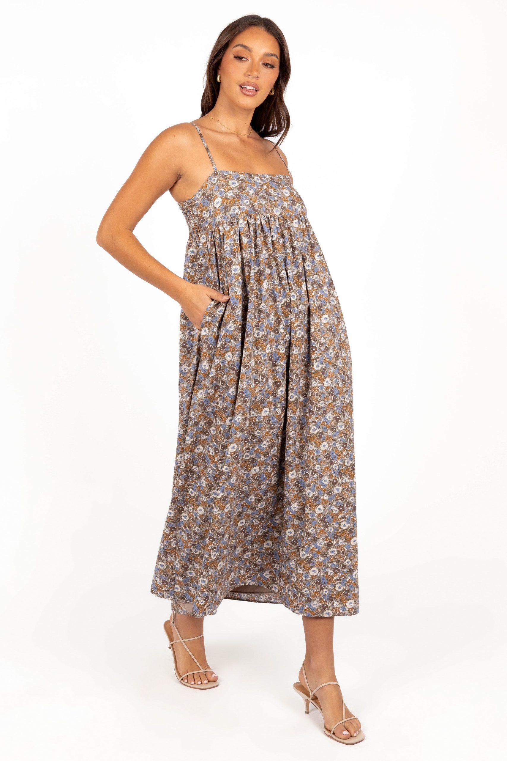 Andy Maxi Dress - Olive Ditsy Floral - Image 7
