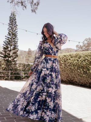 Anisa Maxi Dress - Navy Floral