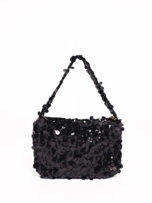 Annika Sequin Shoulder Bag - Black