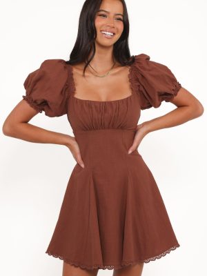 Anora Mini Dress - Cognac