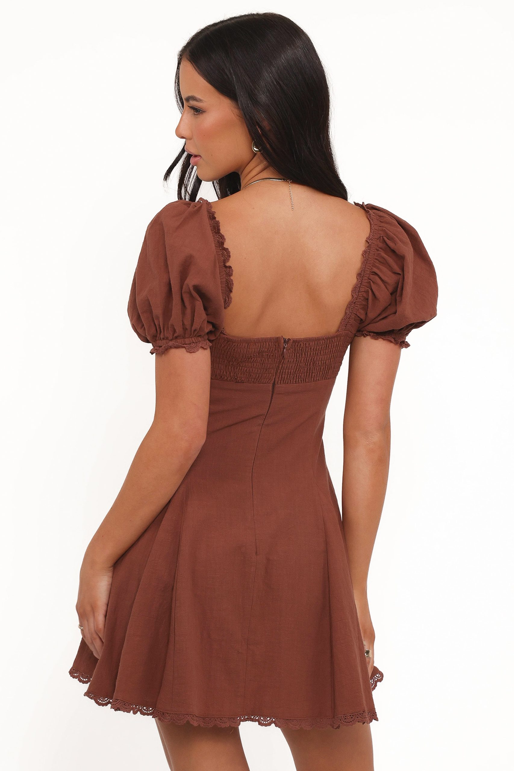 Anora Mini Dress - Cognac - Image 3