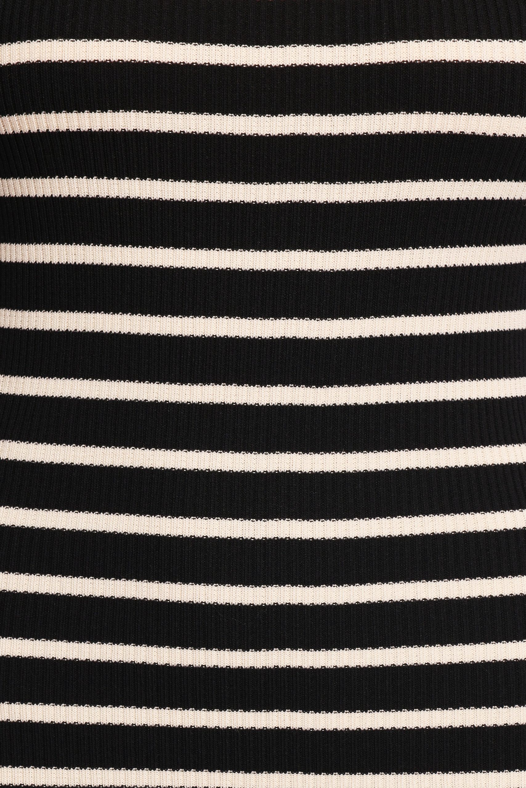 Arabella Knit Dress - Black Beige Stripe - Image 6