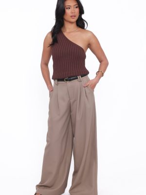 Kathryn Wide Leg Pant - Beige