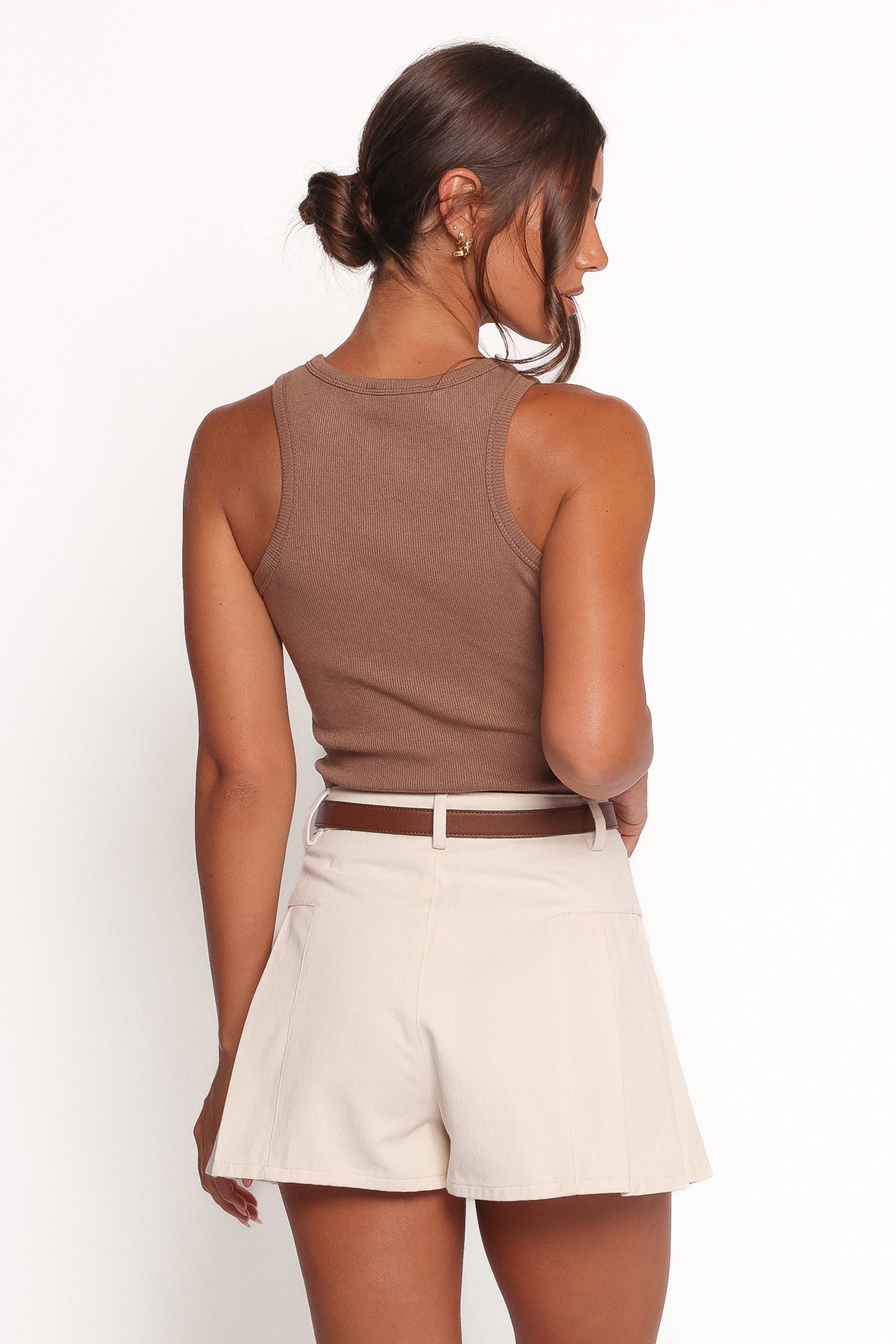 Ari Ribbed Tank - Mocha - Image 4