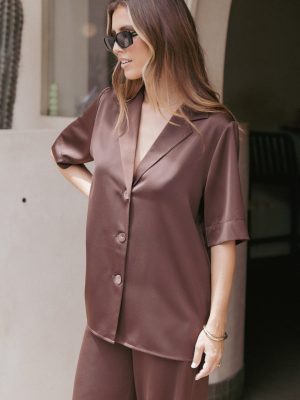 Arryn Short Sleeve Shirt - Chocolate Brown