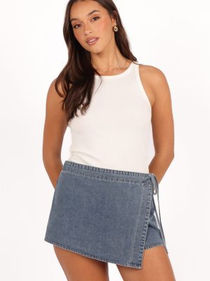Ashton Denim Skort - Medium Wash