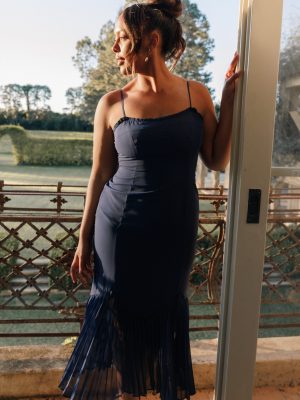 Ashton Midi Dress - Navy