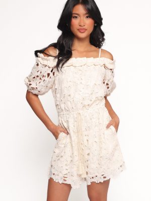 Athina Lace Romper - White