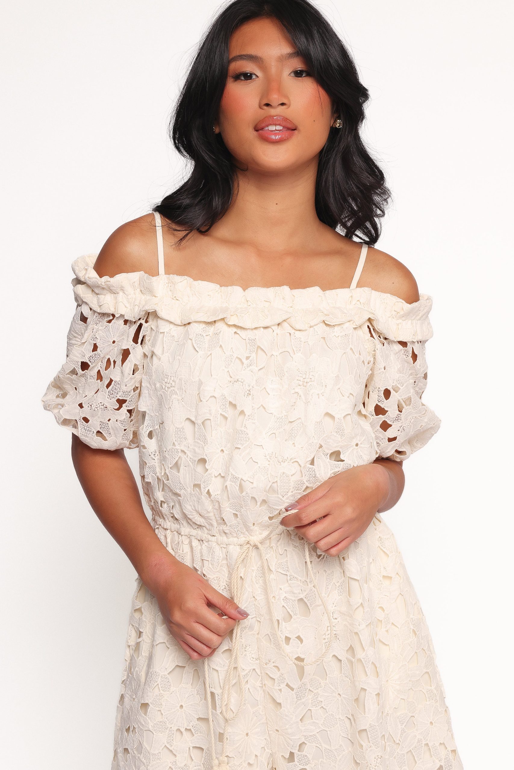 Athina Lace Romper - White - Image 2