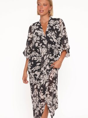 Audrina Maxi Dress - Black Floral