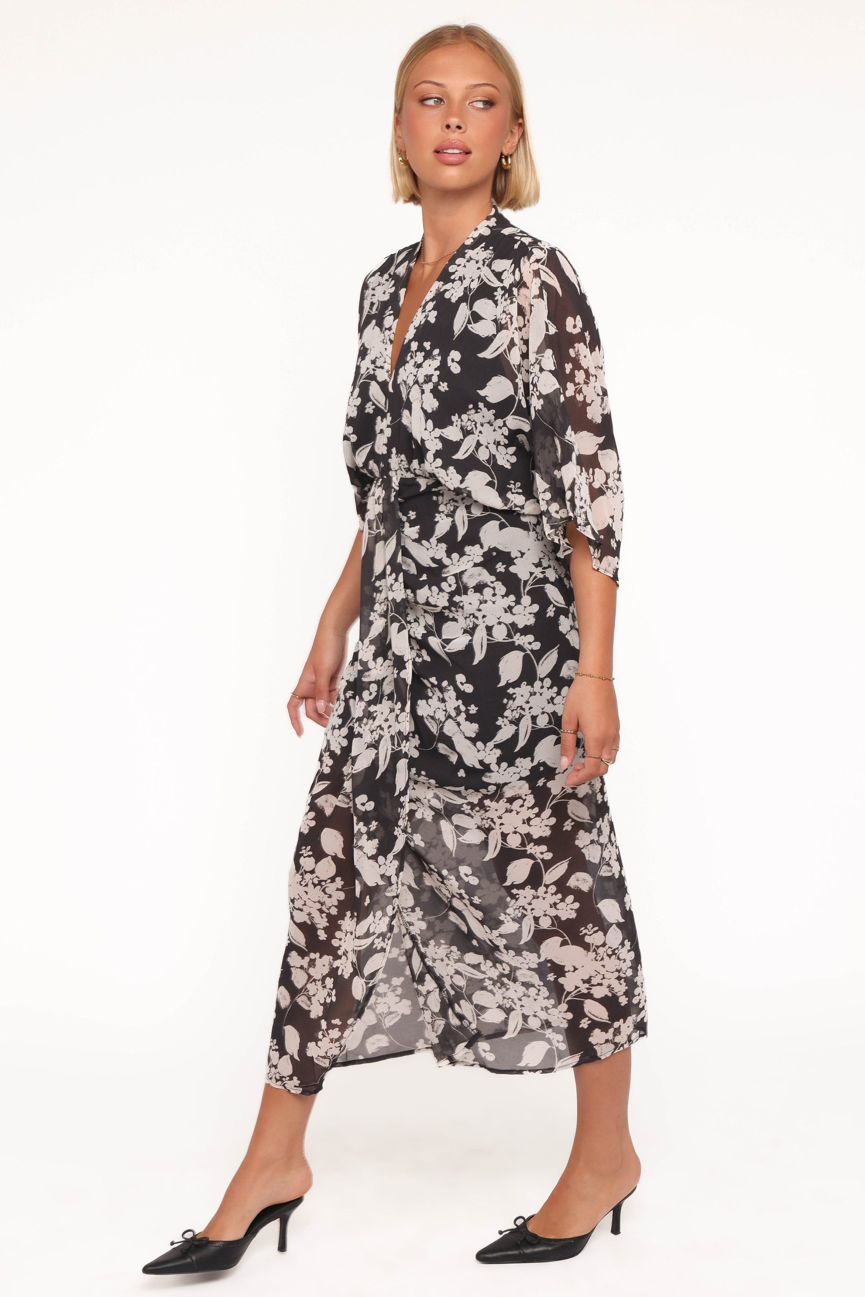 Audrina Maxi Dress - Black Floral - Image 3
