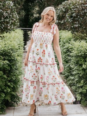 Aurelia Maxi Dress - White Floral