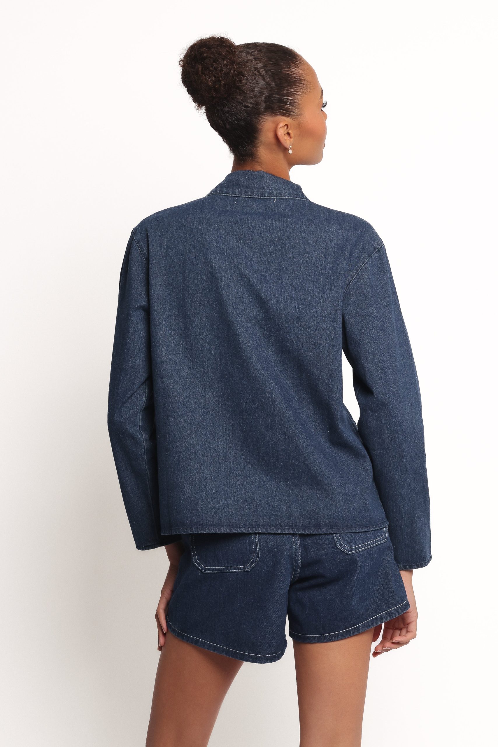 Avon Bow Front Denim Shacket - Denim - Image 3