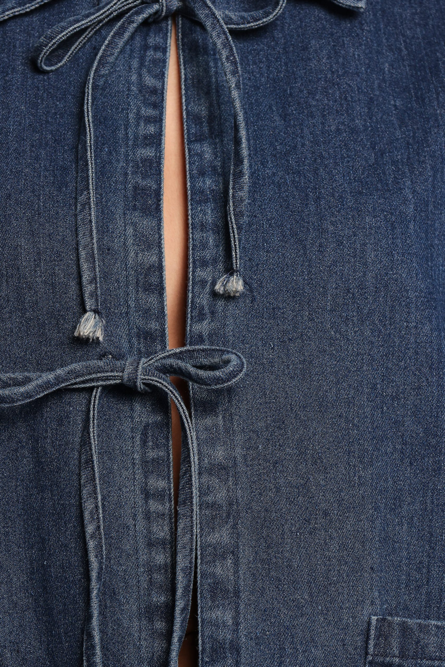 Avon Bow Front Denim Shacket - Denim - Image 5