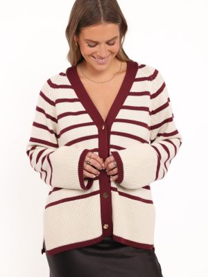 Aydee Cardigan - Cherry Stripe