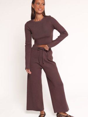 Ayers Long Sleeve Set - Chocolate Brown