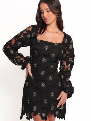 Bardley Long Sleeve Mini Dress - Black