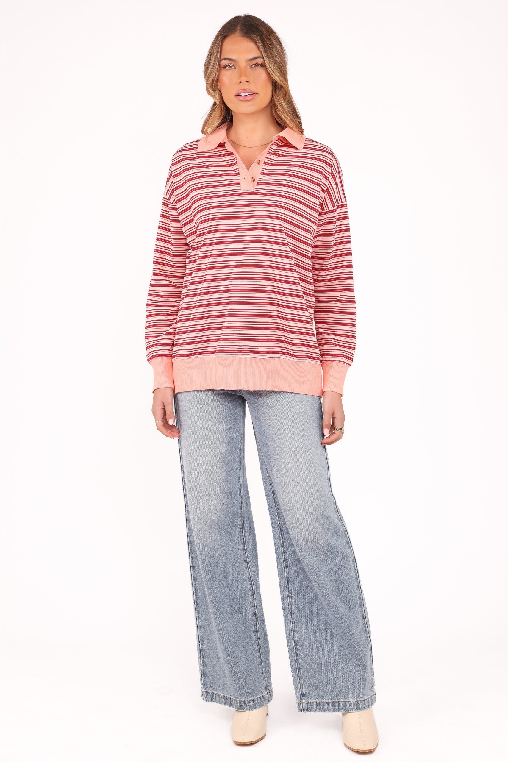 Beau Long Sleeve Jersey Top - Pink Stripe - Image 6