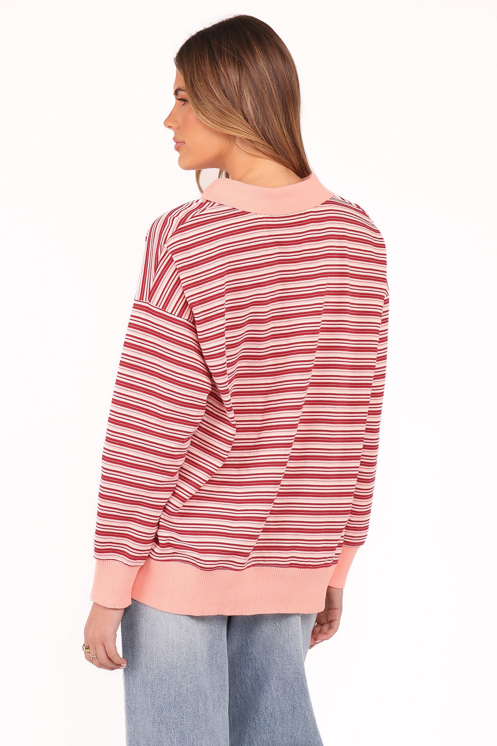 Beau Long Sleeve Jersey Top - Pink Stripe - Image 5