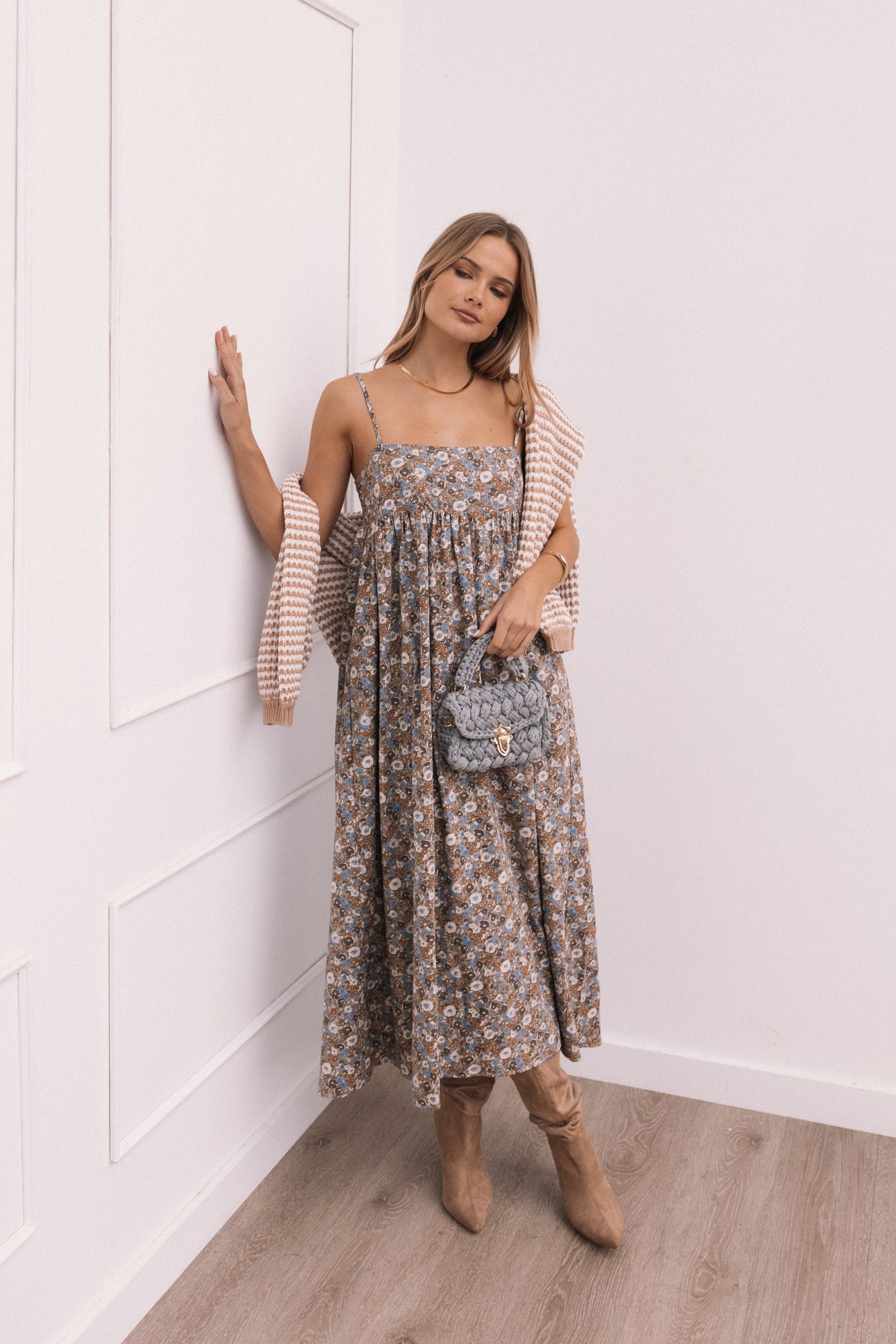 Andy Maxi Dress - Olive Ditsy Floral - Image 2