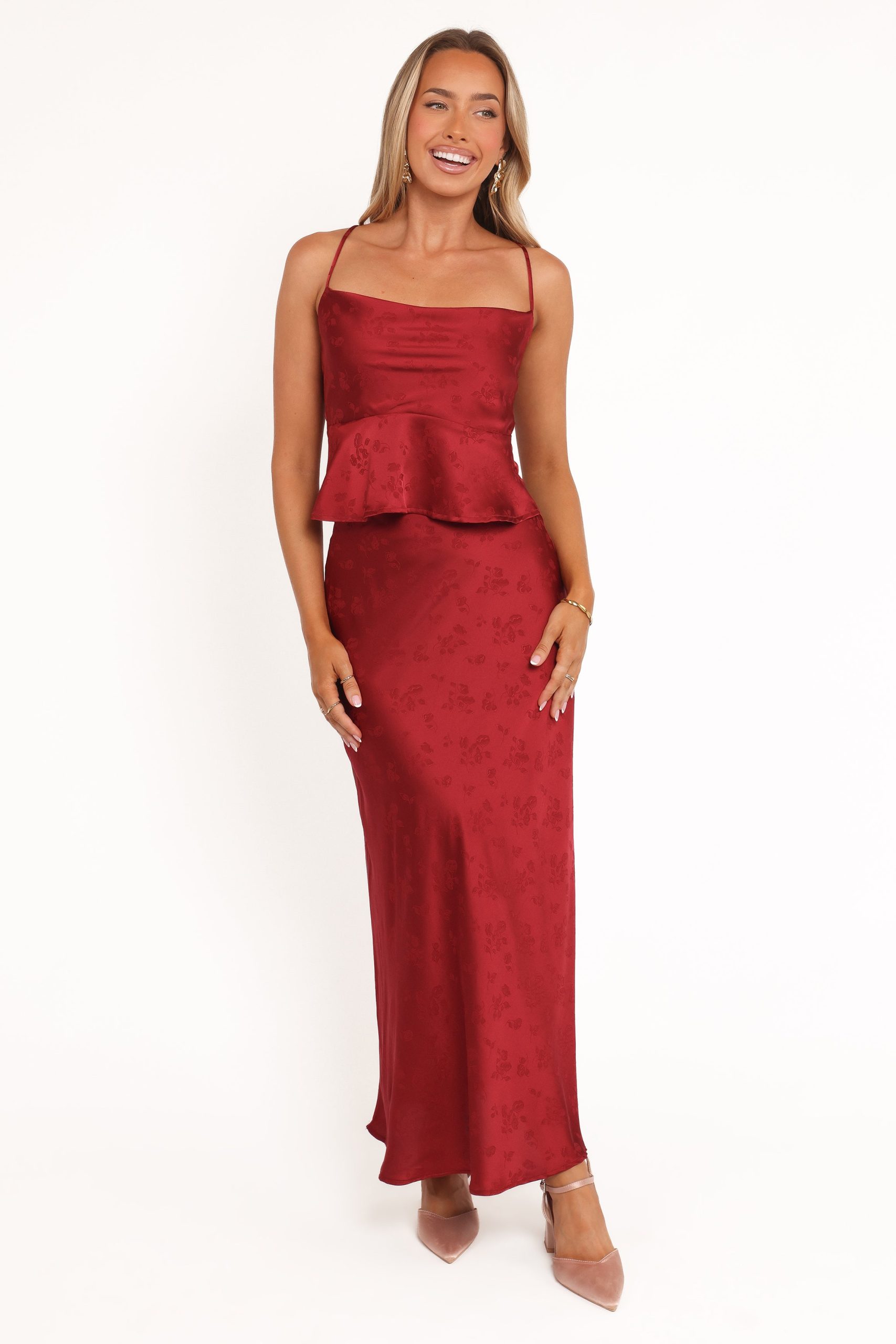 Belle Two Piece Set - Burgundy - Image 2
