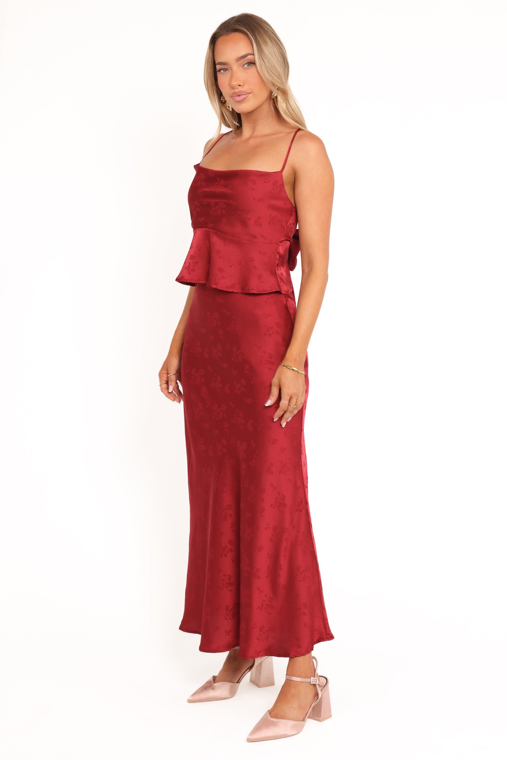 Belle Two Piece Set - Burgundy - Image 4