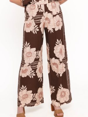 Bernadine Wide Leg Pant - Brown Floral