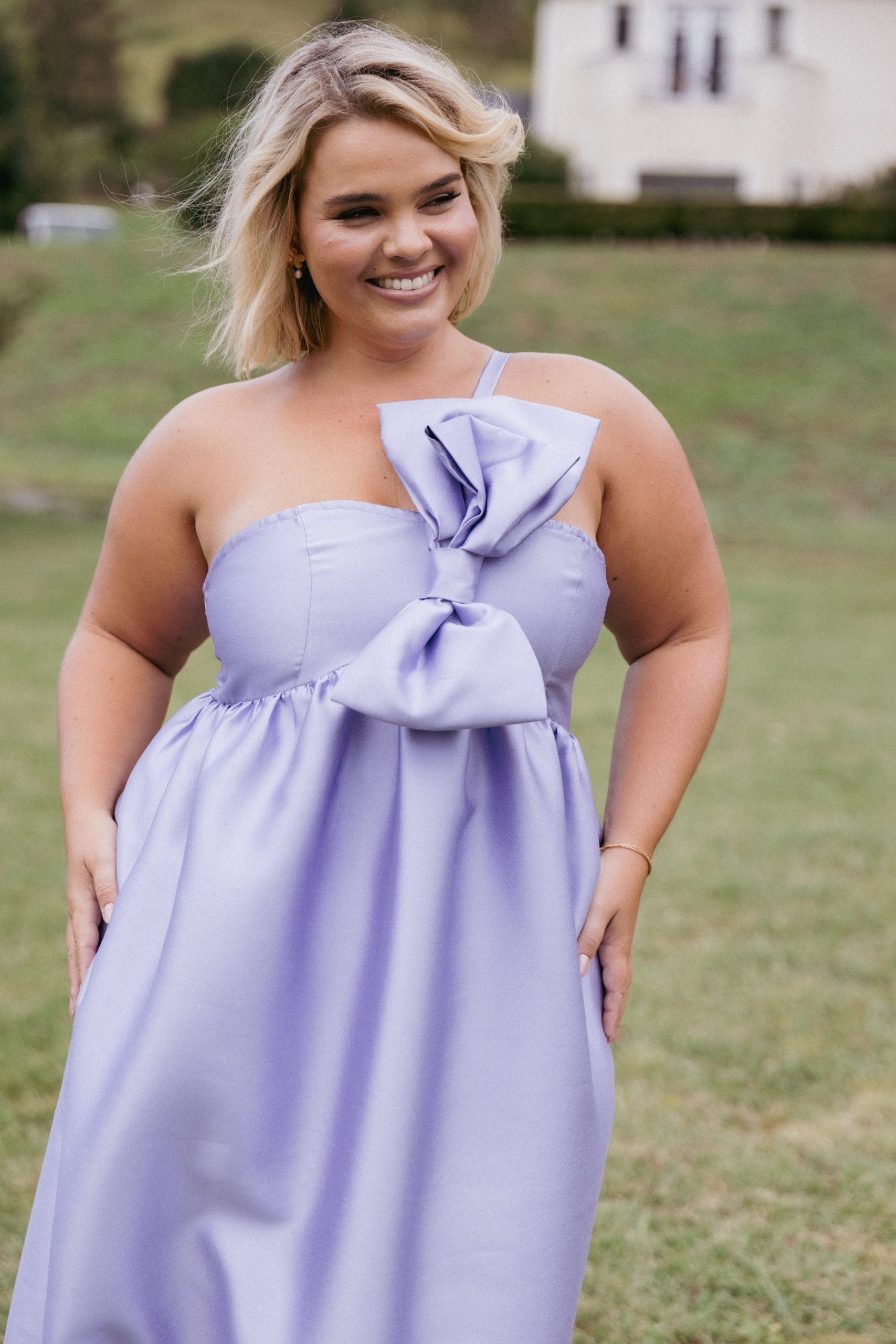 Betina Bow Front Maxi Dress - Lilac - Image 8