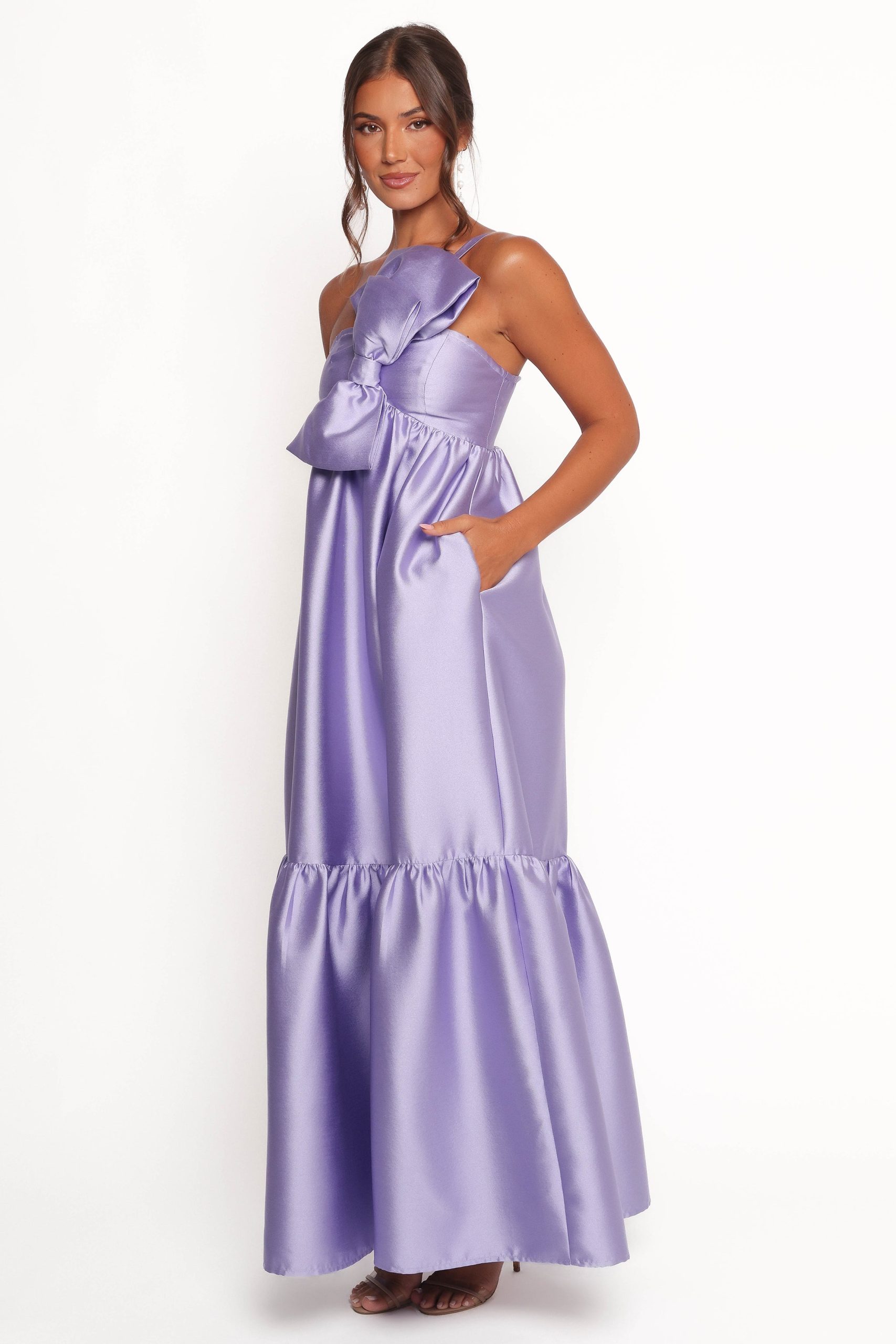 Betina Bow Front Maxi Dress - Lilac - Image 4