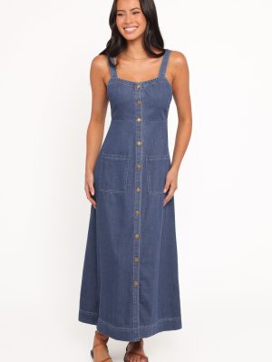 Bettie Midi Dress - Mid Blue Denim
