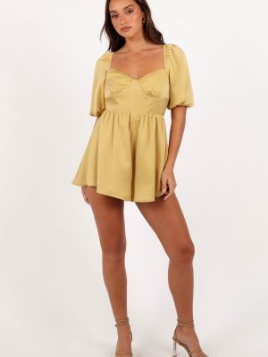 Billie Romper - Honeysuckle Yellow