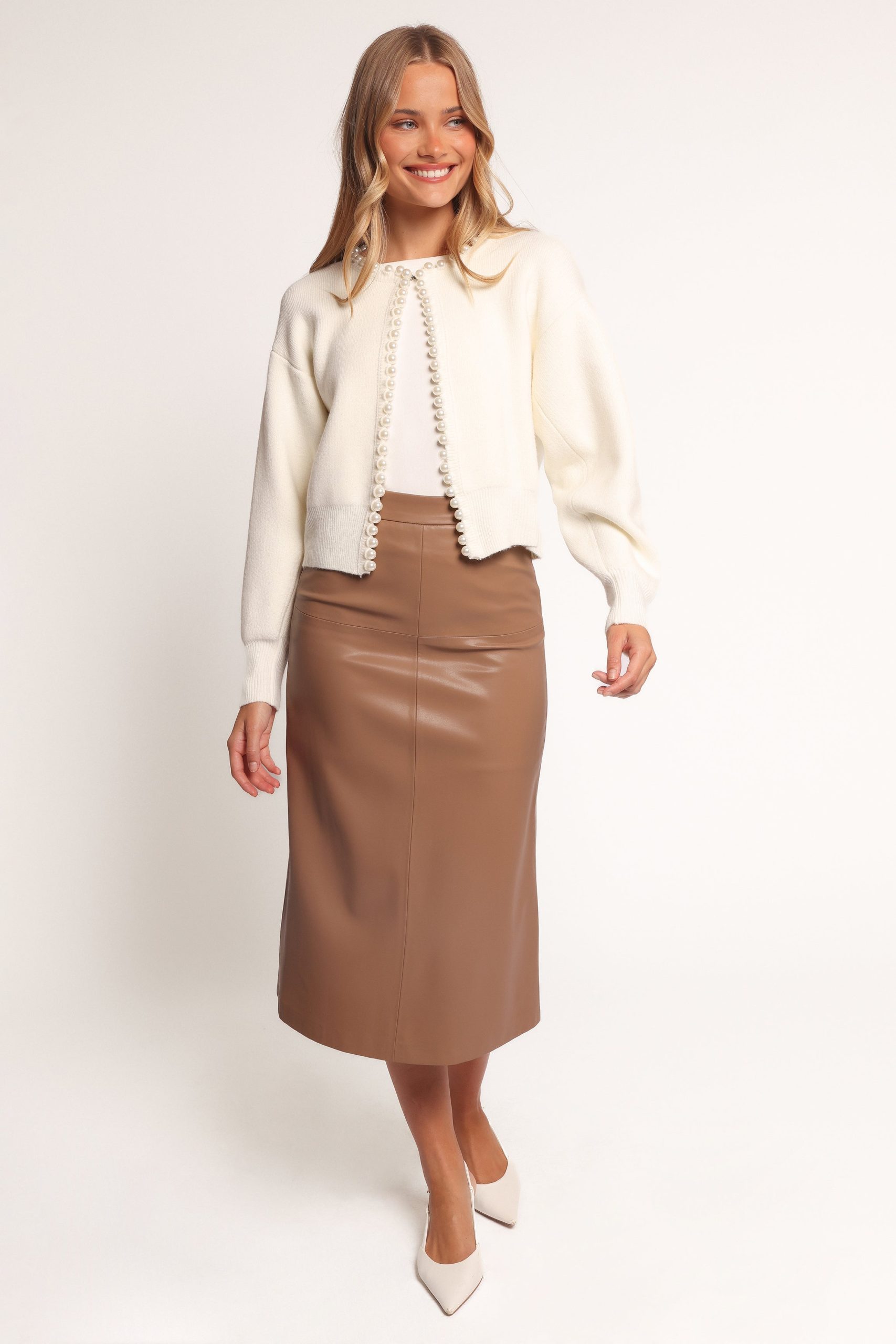 Bloom Pearl Knit Cardigan - Cream - Image 6