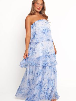 Bloom Strapless Maxi Dress - Blue