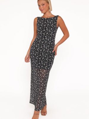 Brissa Maxi Dress - Black Floral