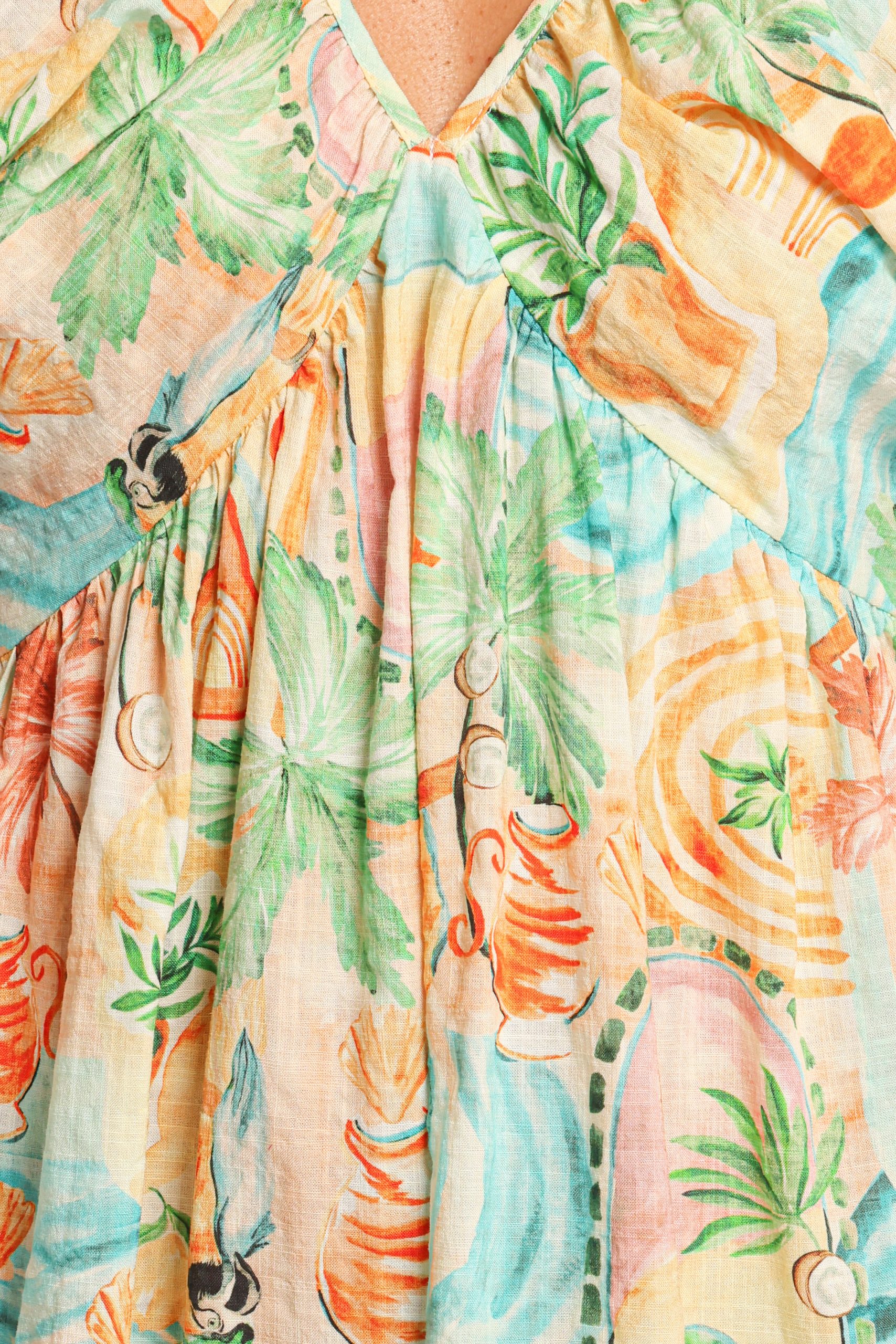 Cadhla Mini Dress - Golden Palm - Image 8