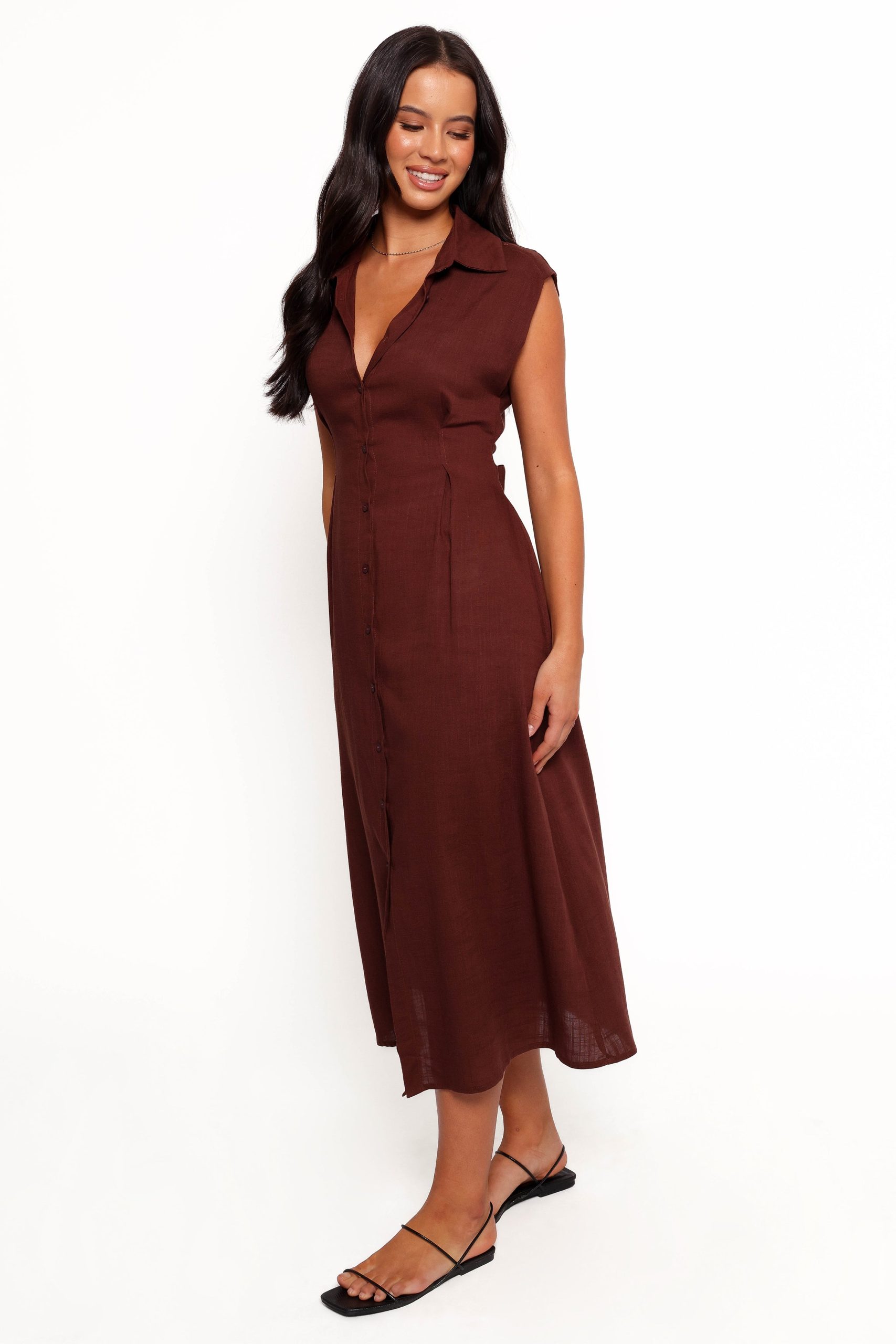 Cami Midi Dress - Chocolate Brown - Image 4