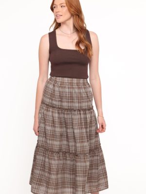 Campbell Tiered Maxi Skirt - Juno Check