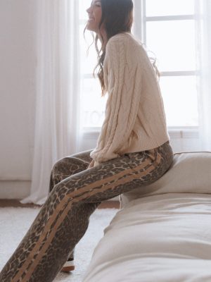 Fletcher Denim Racer Pants - Leopard