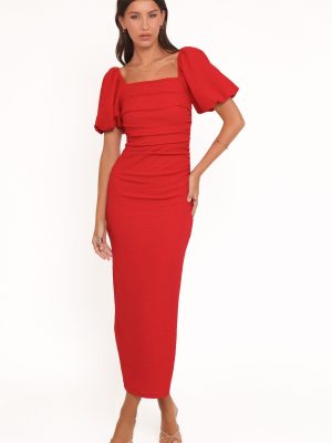 Carey Midi Dress - Red