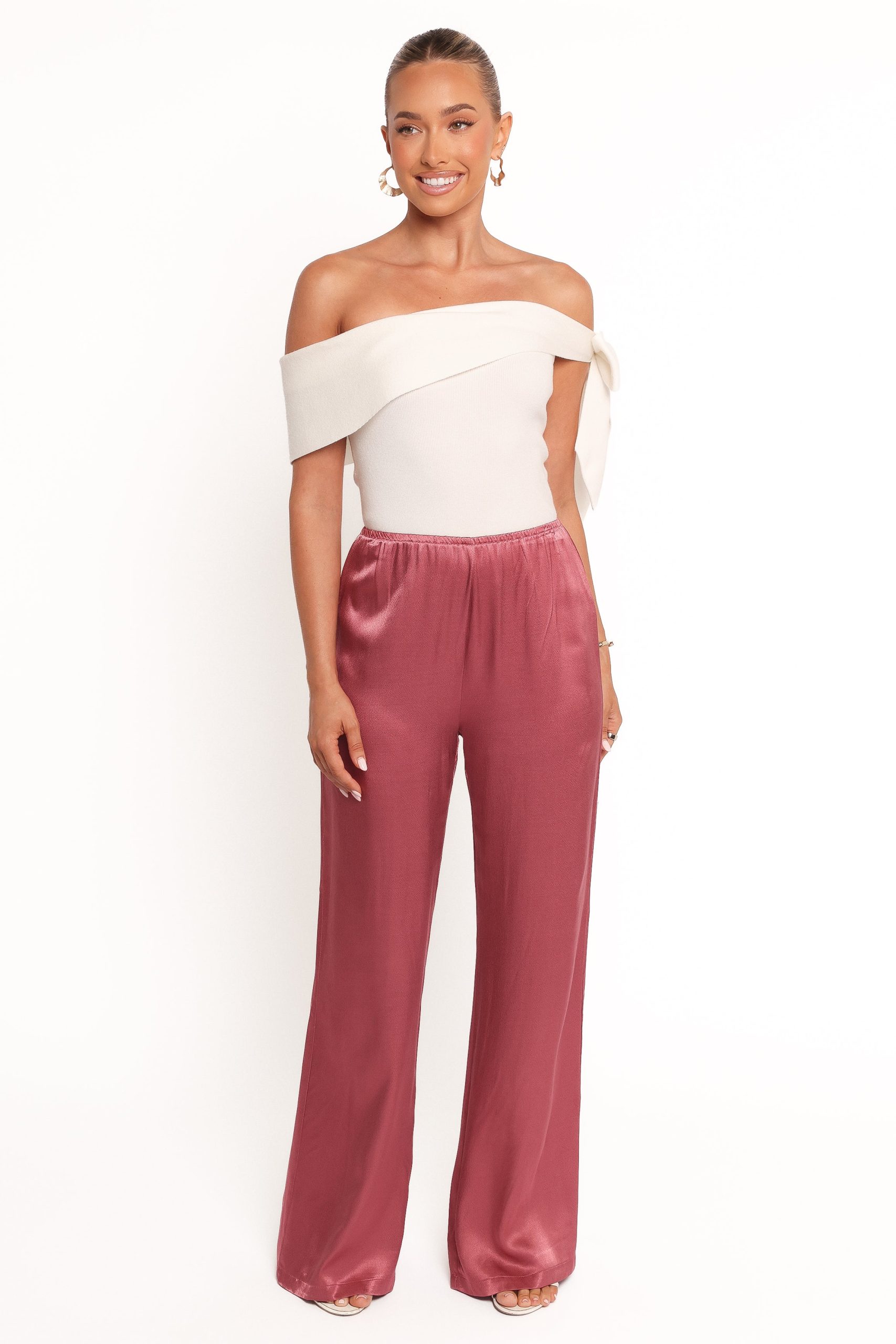 Carissa Satin Pants - Dusty Rose - Image 2