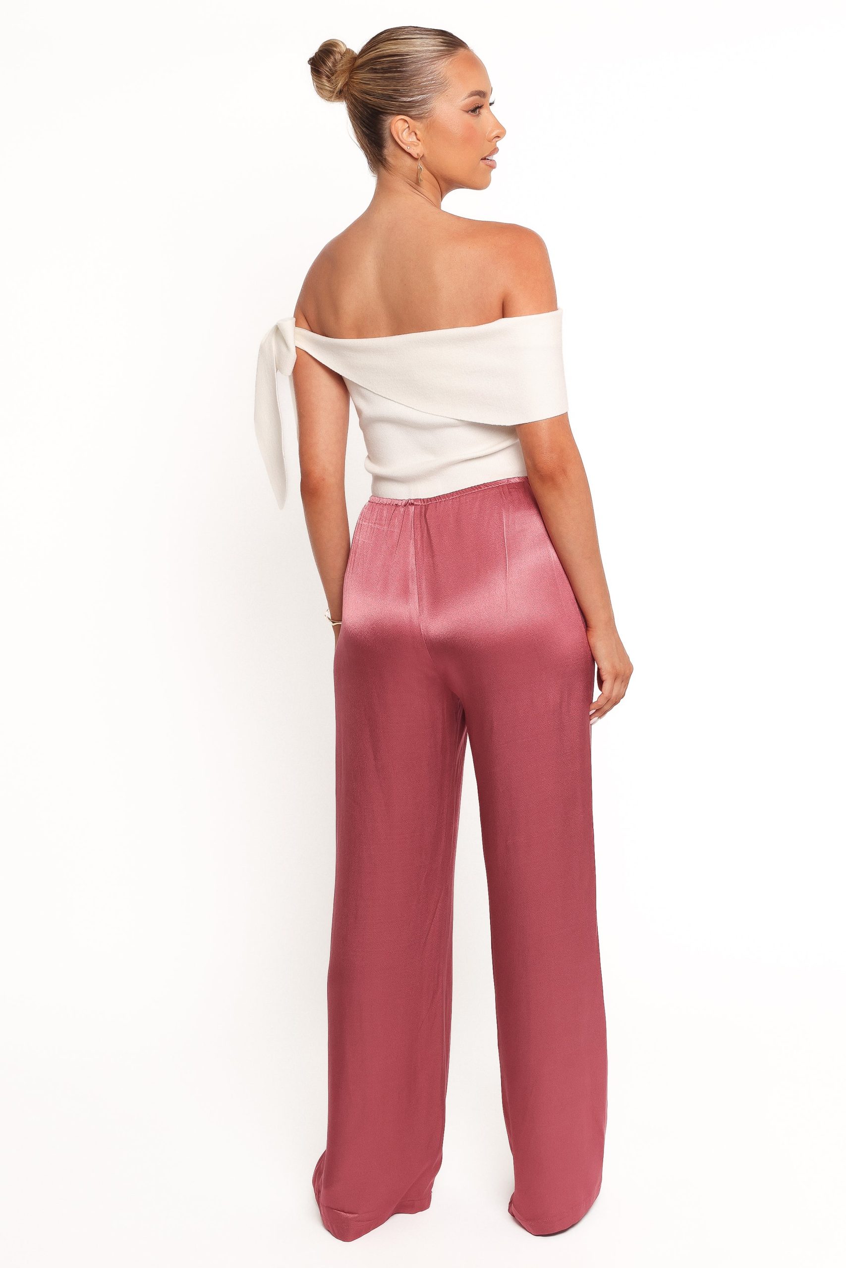 Carissa Satin Pants - Dusty Rose - Image 3
