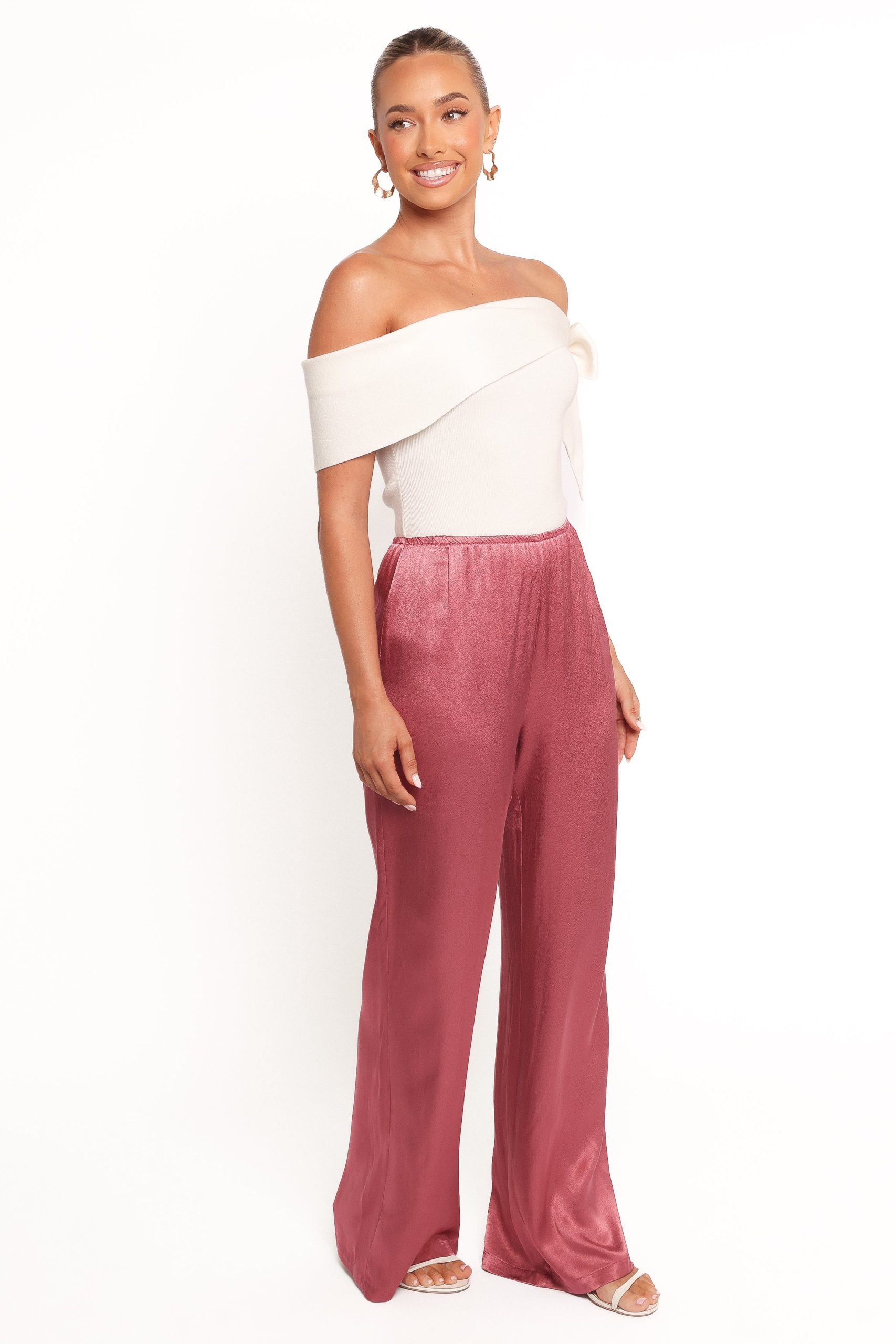 Carissa Satin Pants - Dusty Rose - Image 5
