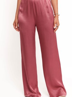 Carissa Satin Pants - Dusty Rose