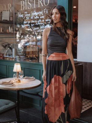 Carlin Midi Dress - Black Floral