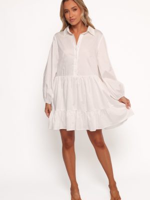 Carlotta Long Sleeve Mini Dress - White