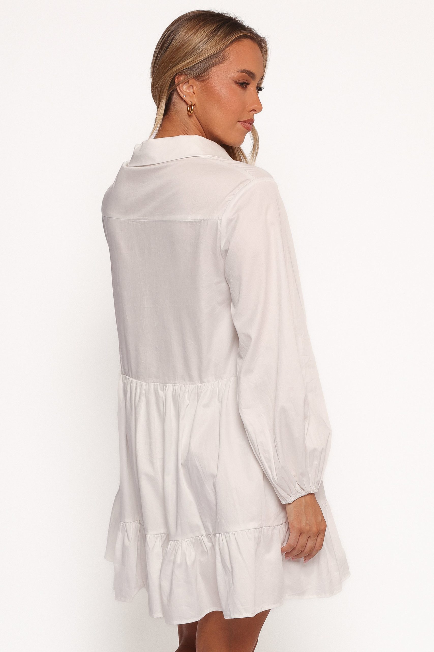 Carlotta Long Sleeve Mini Dress - White - Image 3