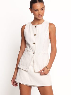 Kristy Denim Vest - White
